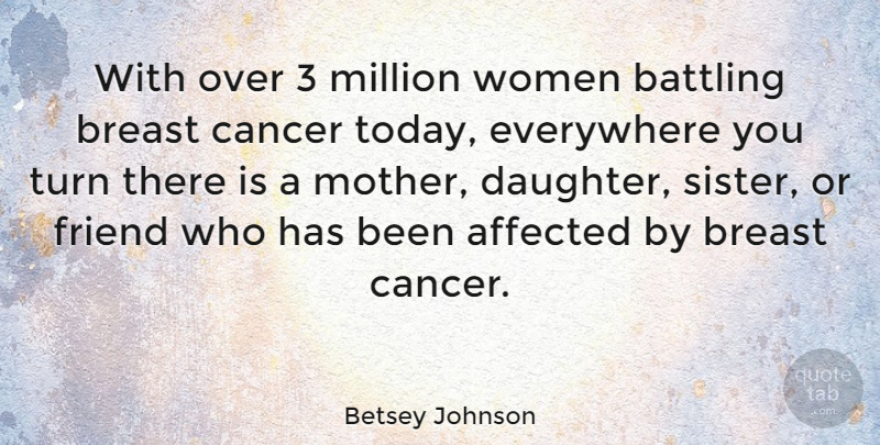 Betsey Johnson Quote About Mother, Daughter, Cancer: With Over 3 Million Women...