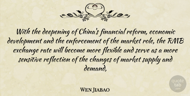 Wen Jiabao Quote About Changes, Deepening, Economic, Exchange, Financial: With The Deepening Of Chinas...