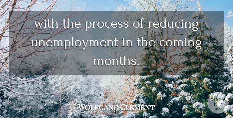 Wolfgang Clement Quote About Coming, Process, Reducing: With The Process Of Reducing...