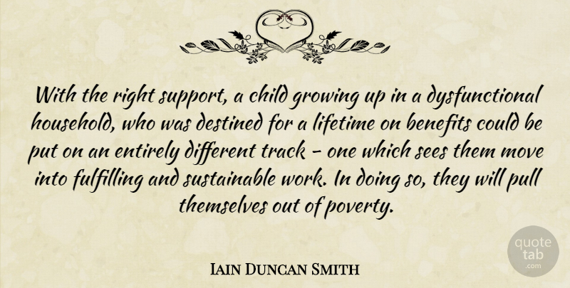 Iain Duncan Smith Quote About Growing Up, Children, Moving: With The Right Support A...
