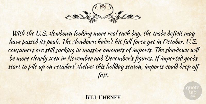 Bill Cheney Quote About Clearly, Consumers, Deficit, Drop, Force: With The U S Slowdown...