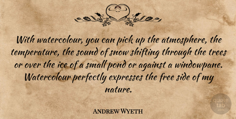 Andrew Wyeth Quote About Ice, Snow, Tree: With Watercolour You Can Pick...