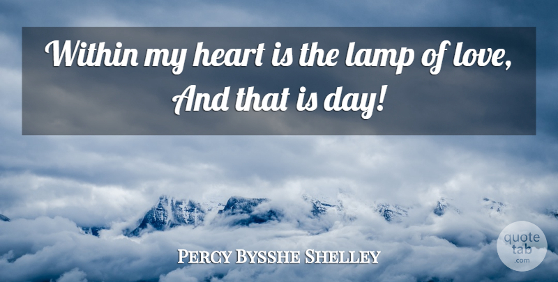 Percy Bysshe Shelley Quote About Heart, Lamps, My Heart: Within My Heart Is The...