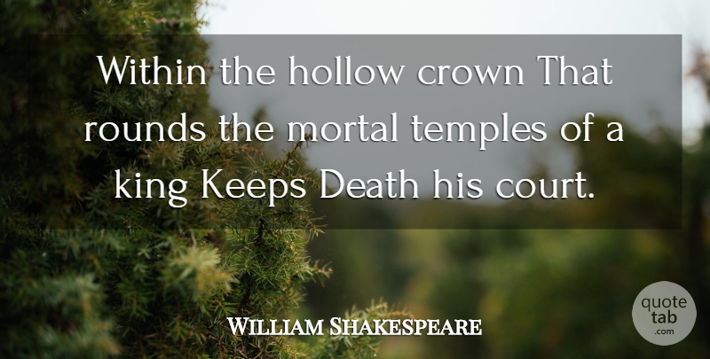 William Shakespeare Quote About Kings, Temples, Crowns: Within The Hollow Crown That...
