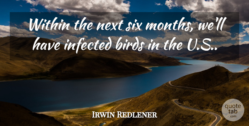 Irwin Redlener Quote About Birds, Infected, Next, Six, Within: Within The Next Six Months...