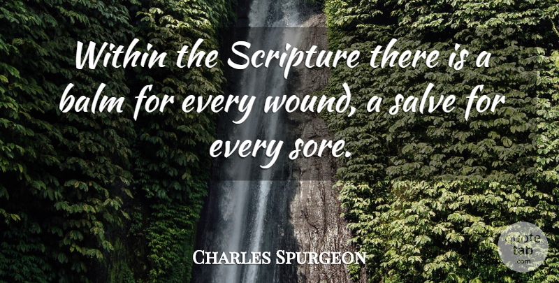 Charles Spurgeon Quote About Scripture, Wounds: Within The Scripture There Is...