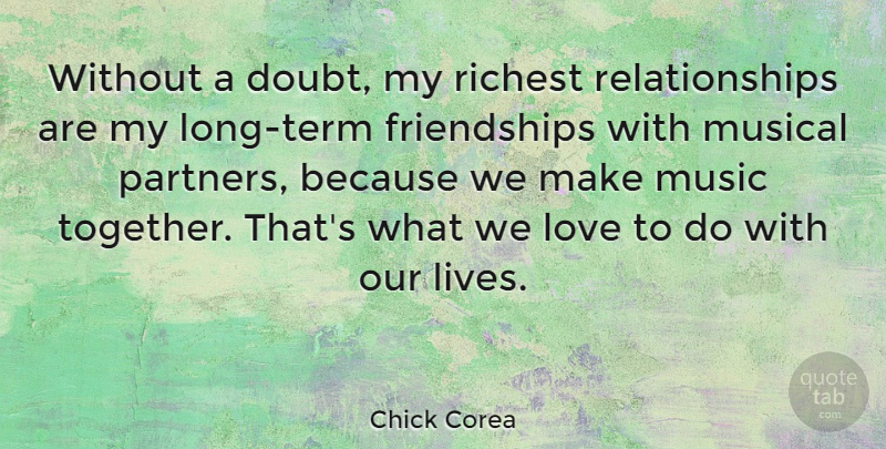 Chick Corea Quote About Long, Musical, Doubt: Without A Doubt My Richest...