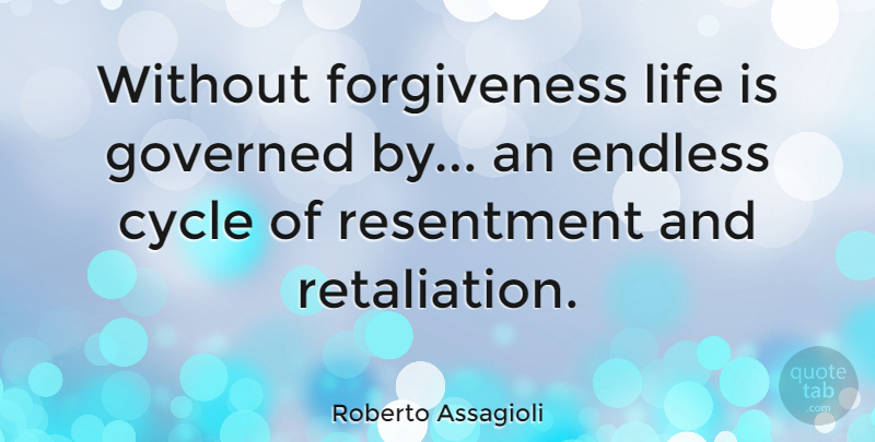Roberto Assagioli Quote About Forgiveness, Forgiving, Resentment: Without Forgiveness Life Is Governed...