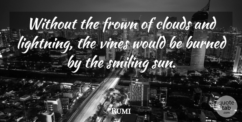 Rumi Quote About Spiritual, Clouds, Would Be: Without The Frown Of Clouds...