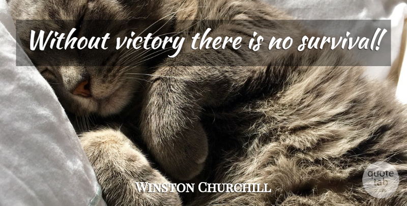 Winston Churchill Quote About Survival, Victory: Without Victory There Is No...