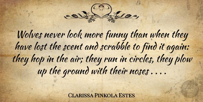 Clarissa Pinkola Estes Quote About Running, Circles, Air: Wolves Never Look More Funny...