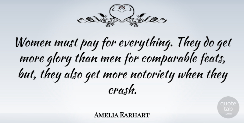Amelia Earhart Quote About Women, Airplane, Sisterhood: Women Must Pay For Everything...