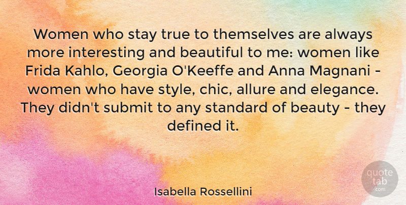 Isabella Rossellini Quote About Beautiful, Interesting, Style: Women Who Stay True To...