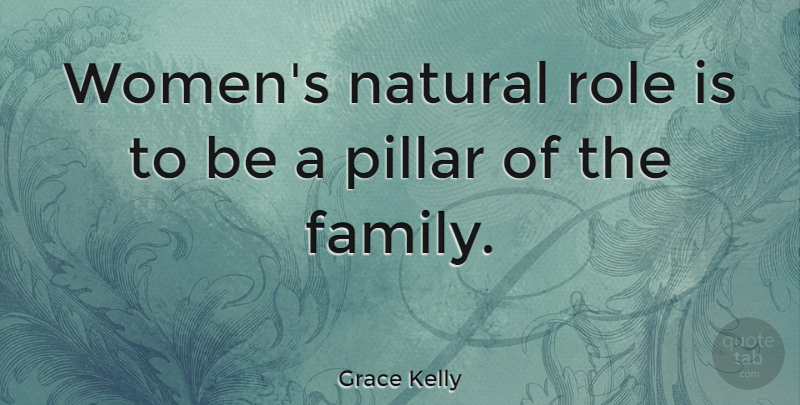 Grace Kelly Quote About Family, Mom, Sisterhood: Womens Natural Role Is To...