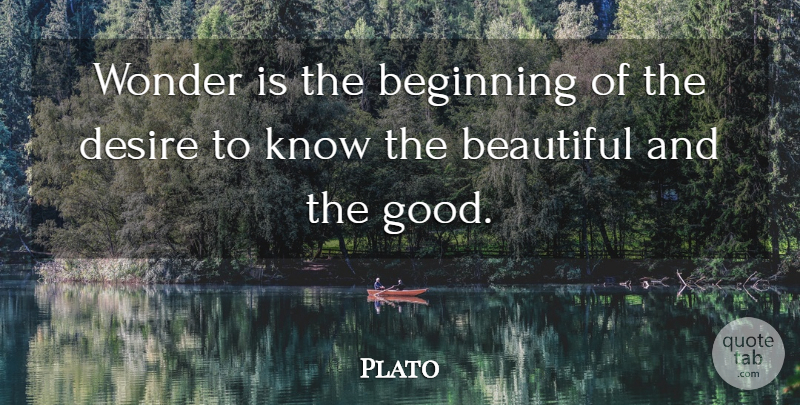 Plato Quote About Beautiful, Desire, Wonder: Wonder Is The Beginning Of...