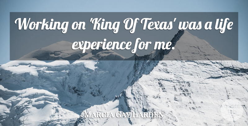 Marcia Gay Harden Quote About Experience, Life: Working On King Of Texas...