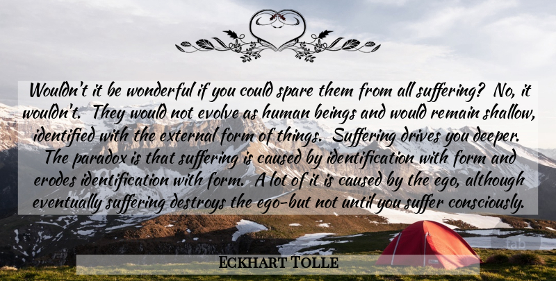 Eckhart Tolle Quote About Ego, Suffering, Purpose: Wouldnt It Be Wonderful If...