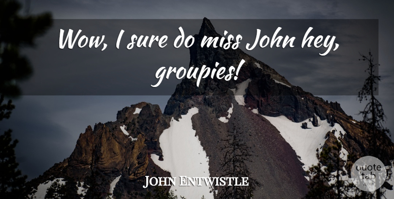 John Entwistle Quote About John, Miss, Sure: Wow I Sure Do Miss...