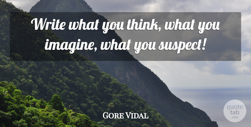 Gore Vidal Quote About Writing, Thinking, Imagine: Write What You Think What...