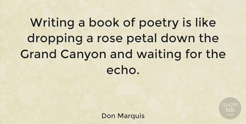 Don Marquis Quote About Canyon, Dropping, Grand, Poetry, Rose: Writing A Book Of Poetry...