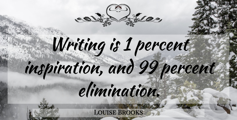 Louise Brooks Quote About Inspiration, Writing, Elimination: Writing Is 1 Percent Inspiration...