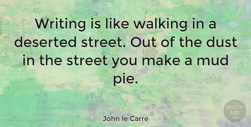 John le Carre Quote About Writing, Dust, Pie: Writing Is Like Walking In...