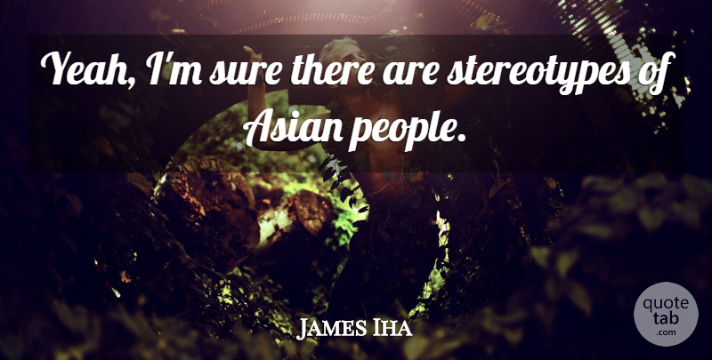 James Iha Quote About People, Asian, Stereotype: Yeah Im Sure There Are...