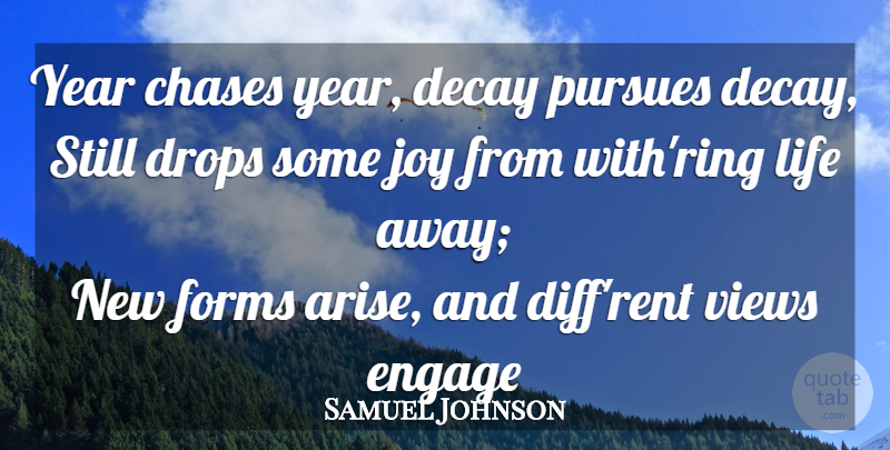 Samuel Johnson Quote About Time, Views, Years: Year Chases Year Decay Pursues...