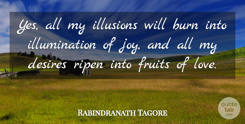 Rabindranath Tagore Quote About Illumination, Joy, Desire: Yes All My Illusions Will...