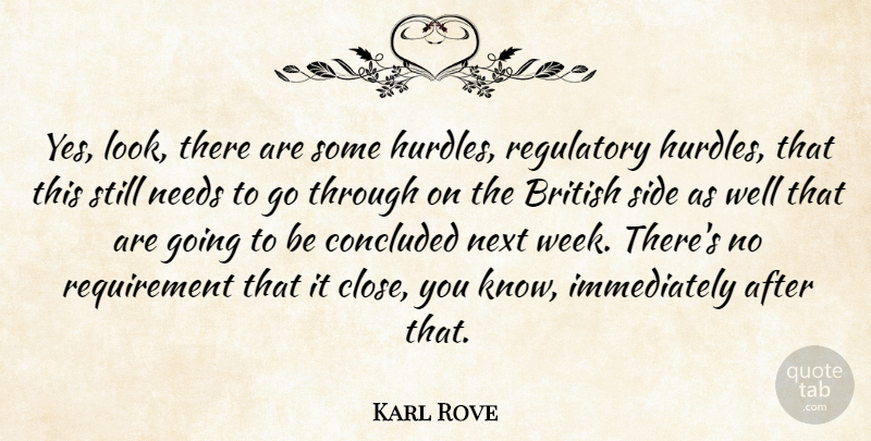 Karl Rove Quote About British, Concluded, Needs, Next, Side: Yes Look There Are Some...