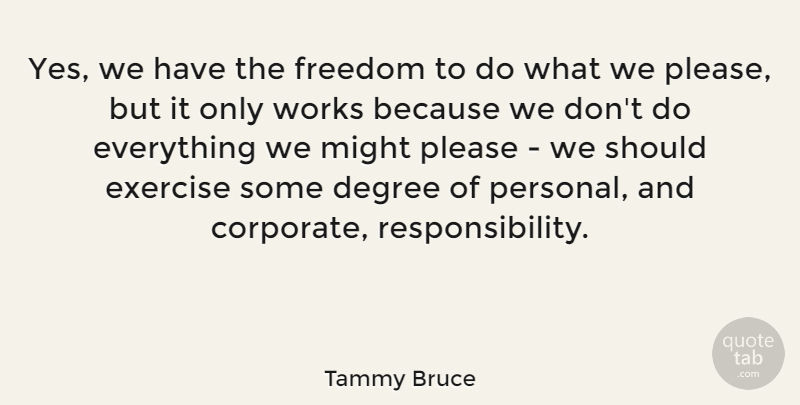 Tammy Bruce Quote About Responsibility, Exercise, Might: Yes We Have The Freedom...