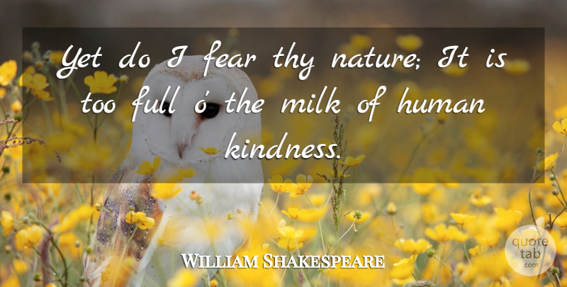 William Shakespeare Quote About Kindness, Play, Lady Macbeth: Yet Do I Fear Thy...