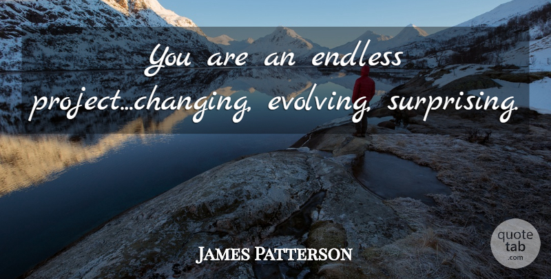 James Patterson Quote About Endless, Projects, Evolve: You Are An Endless Projectchanging...