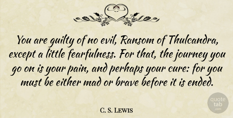 C. S. Lewis Quote About Pain, Fear, Journey: You Are Guilty Of No...