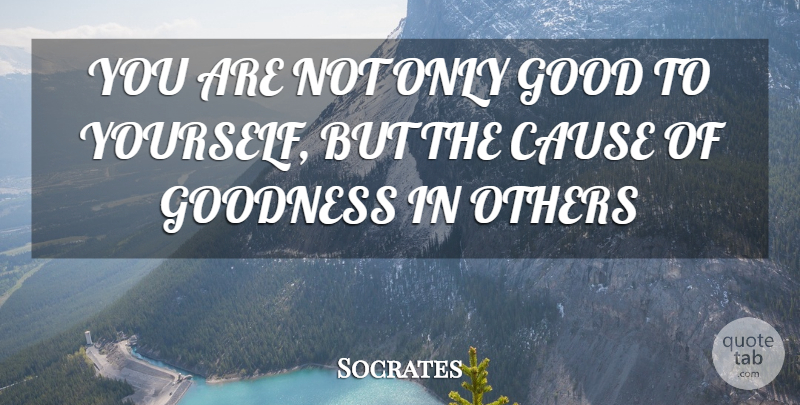 Socrates Quote About Causes, Goodness: You Are Not Only Good...