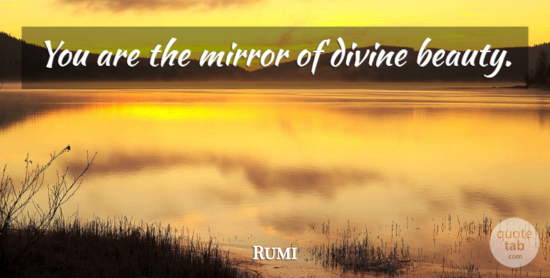 Rumi Quote About Teacher, Mirrors, Divine Beauty: You Are The Mirror Of...