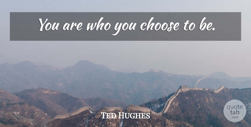 Ted Hughes Quote About Inspiring, One Day At A Time, You Choose: You Are Who You Choose...