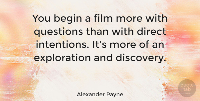 Alexander Payne Quote About Direct: You Begin A Film More...