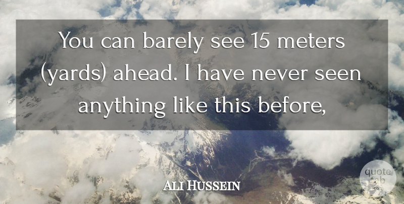 Ali Hussein Quote About Barely, Seen: You Can Barely See 15...