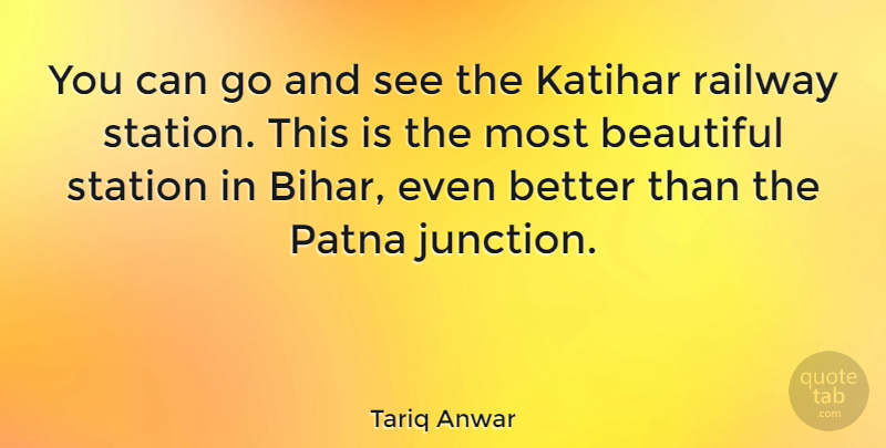 Tariq Anwar Quote About Station: You Can Go And See...