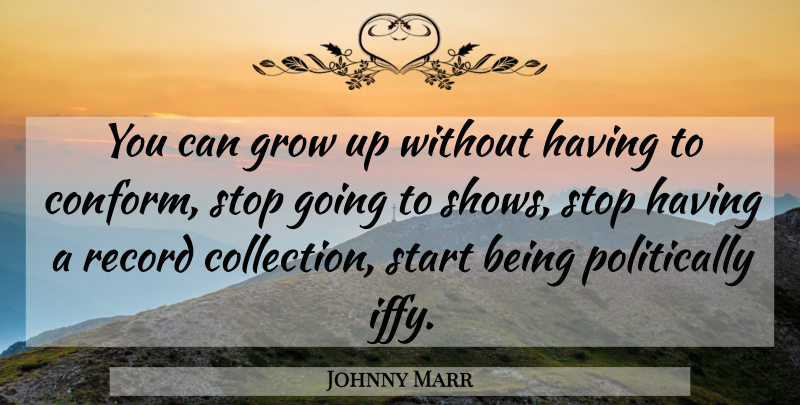 Johnny Marr Quote About Record: You Can Grow Up Without...