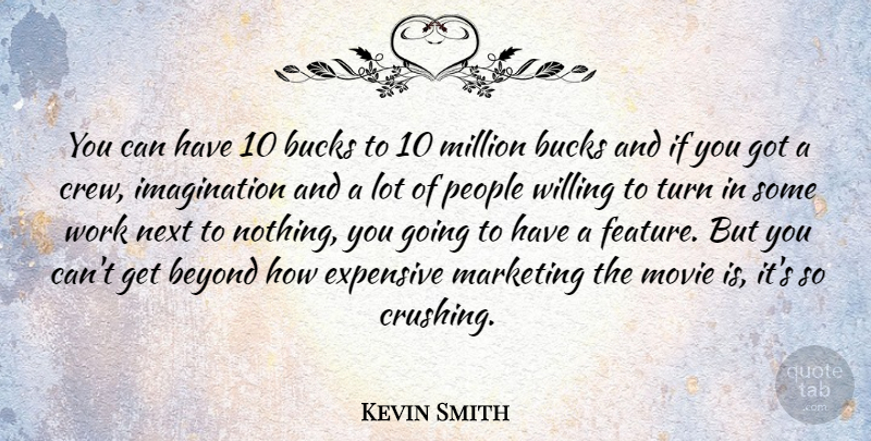 Kevin Smith Quote About Crush, Imagination, People: You Can Have 10 Bucks...