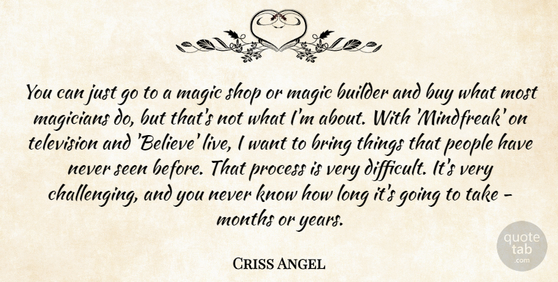 Criss Angel Quote About Believe, Years, People: You Can Just Go To...