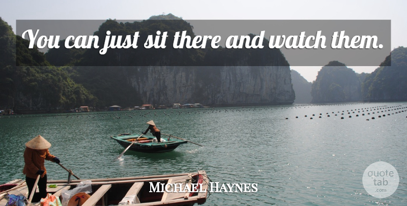 Michael Haynes Quote About Sit, Watch: You Can Just Sit There...