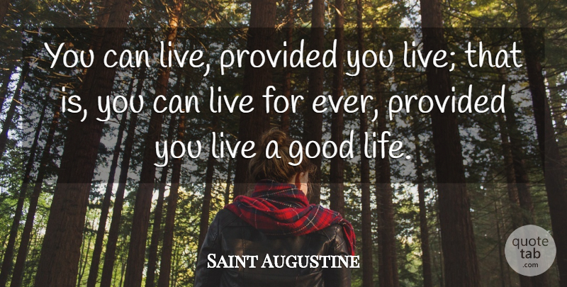 Saint Augustine Quote About Good Life: You Can Live Provided You...