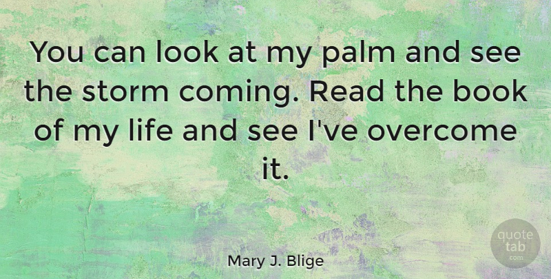 Mary J. Blige Quote About Book, Storm, Overcoming: You Can Look At My...