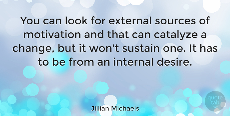 Jillian Michaels Quote About Motivation, Desire, Looks: You Can Look For External...
