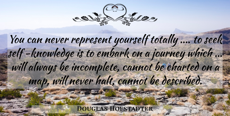 Douglas Hofstadter Quote About Journey, Self, Maps: You Can Never Represent Yourself...