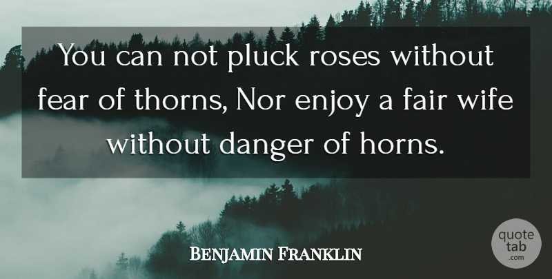 Benjamin Franklin Quote About Fear, Wife, Rose: You Can Not Pluck Roses...