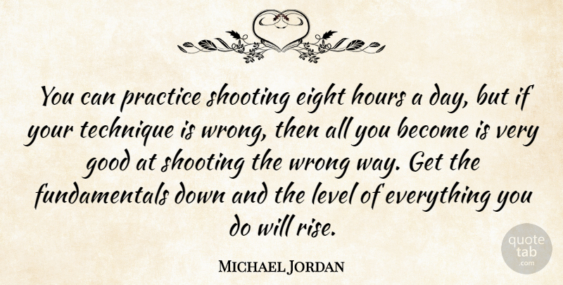 Michael Jordan Quote About Basketball, Eight, Practice: You Can Practice Shooting Eight...